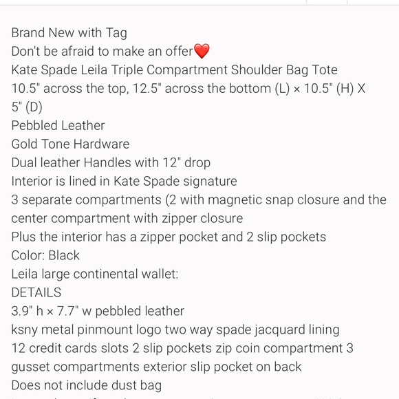 Kate Spade triple compartment shoulder bag in dewy blue. Brand new with tags - Picture 13 of 13